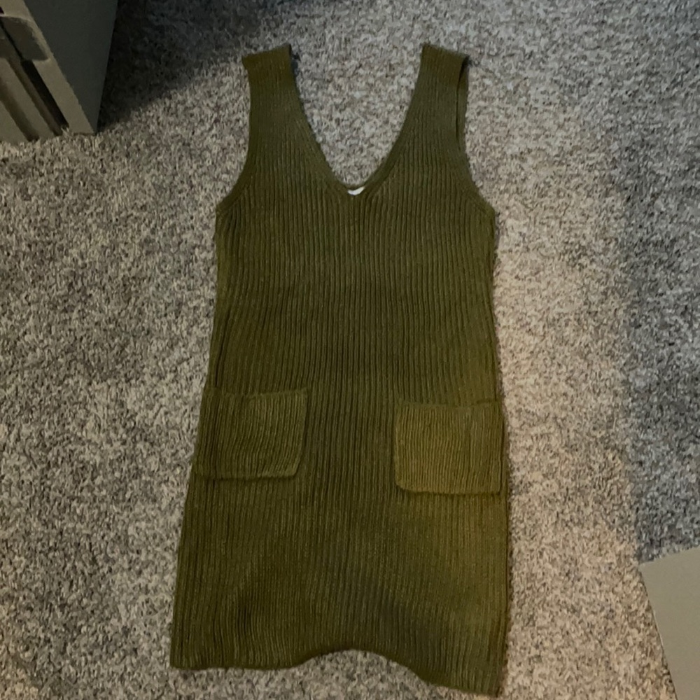 Olive Green Knit Dress - Never Worn